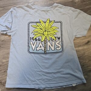 Vans Kids Blue Tee with Yellow Palm Graphic